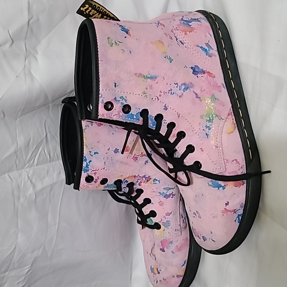 DR. MARTENS Sheridan Rainbow Suede CONFETTI SUEDE CASUAL BOOTS US 9 - Picture 3 of 6